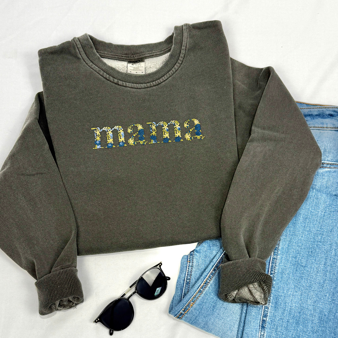 Floral Mama - Embroidered Sweatshirt
