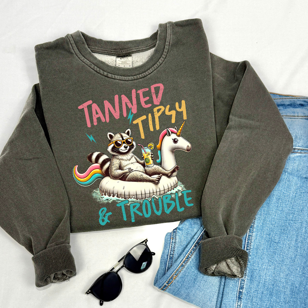 Tanned, Tipsy & Trouble - Sweatshirt