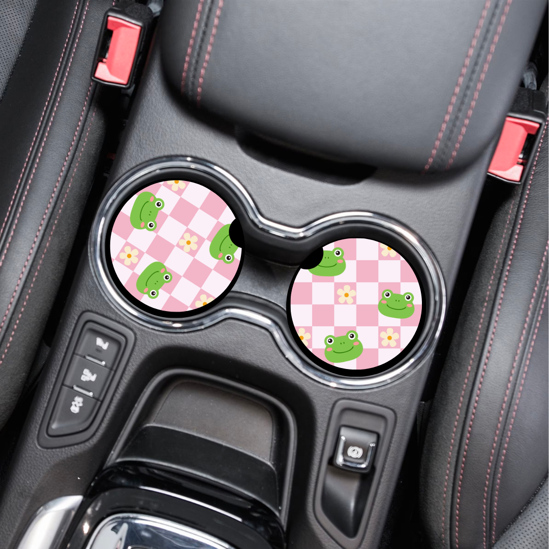 Frog Checkered - Car Coasters