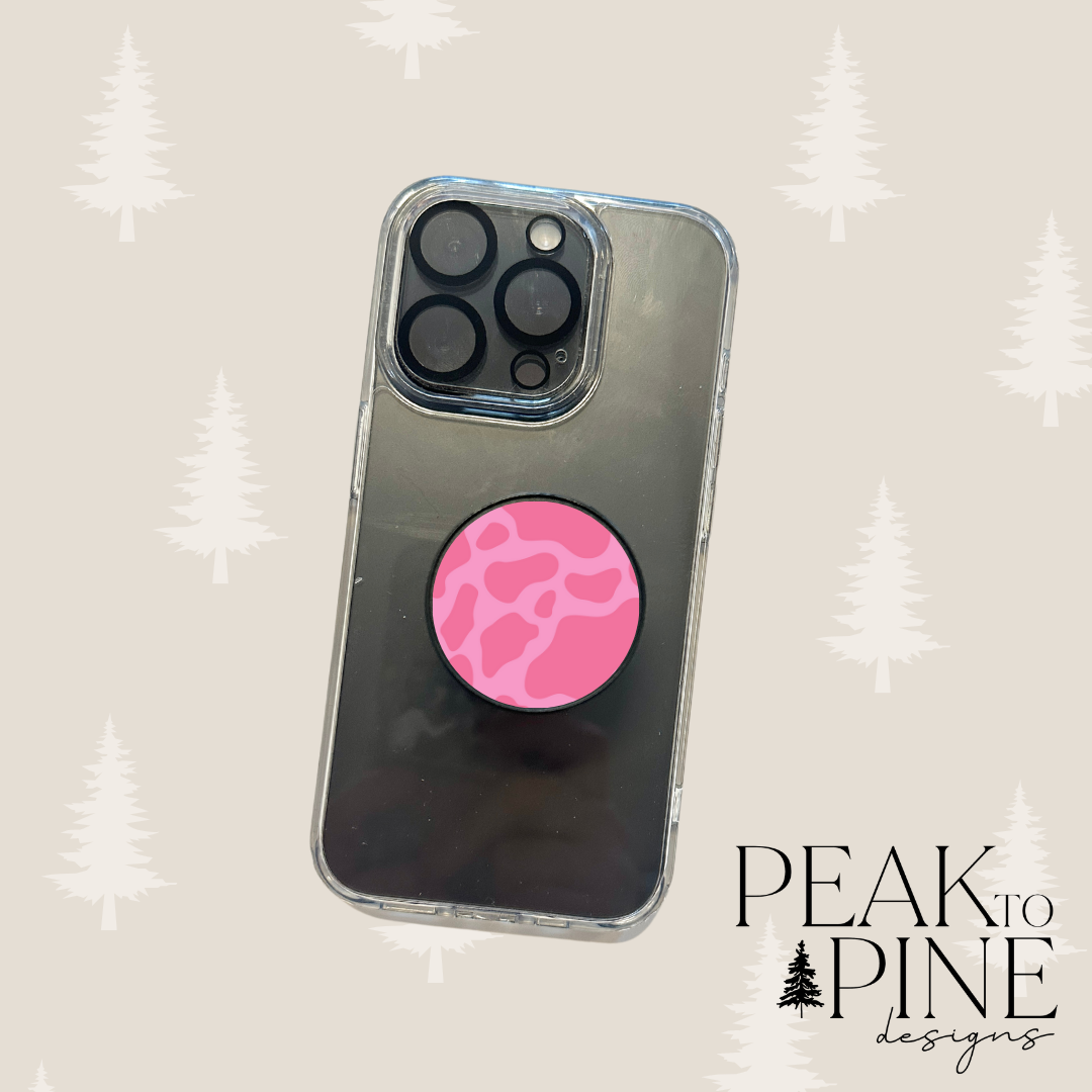 Pink Cowhide - Phone Grip