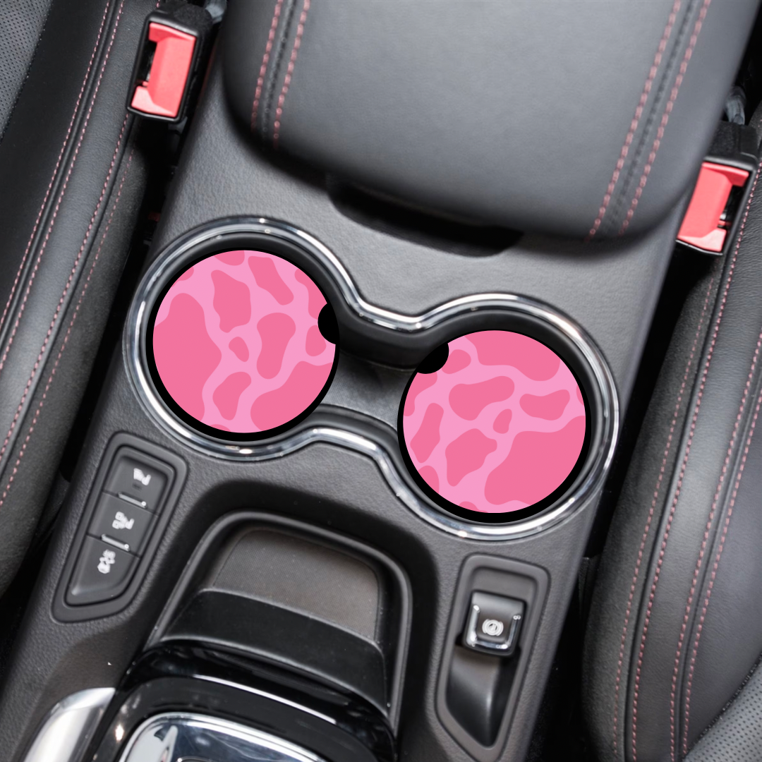 Pink Cow - Car Coasters