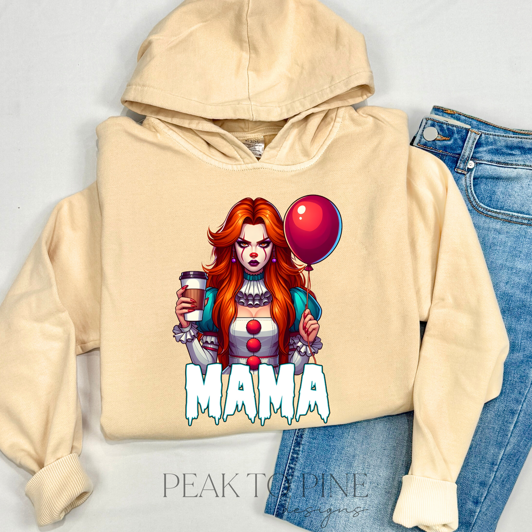 halloween horror movie it clown red balloon mama high quality printed sweatshirt hoodie crewneck