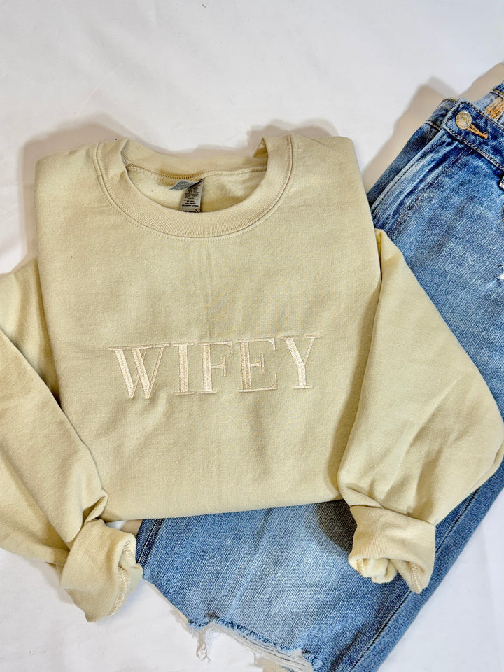 Wifey - Embroidered Crewneck