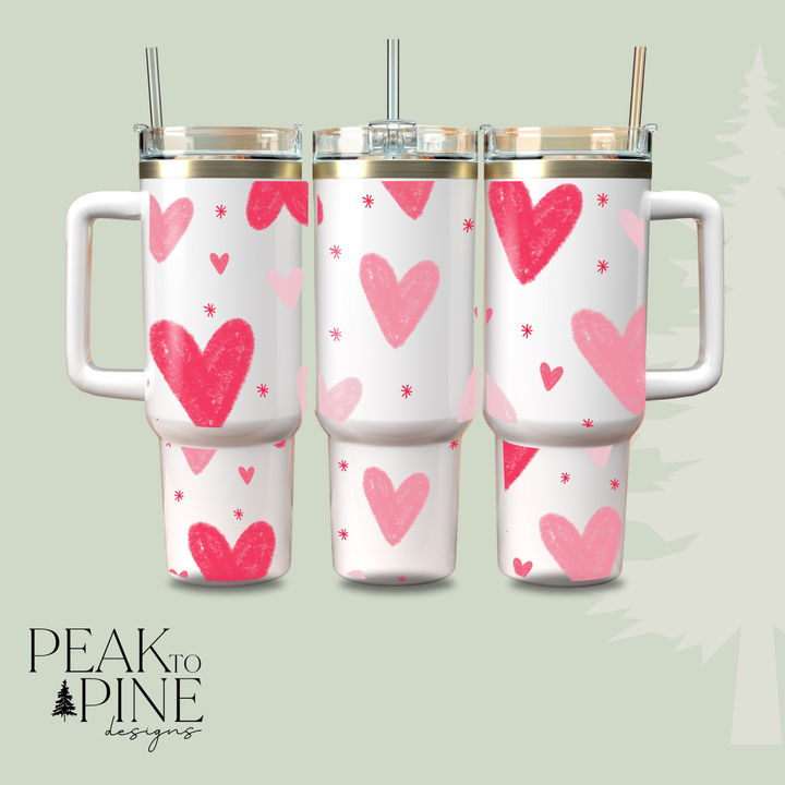 Crayon Hearts - 40oz Tumbler