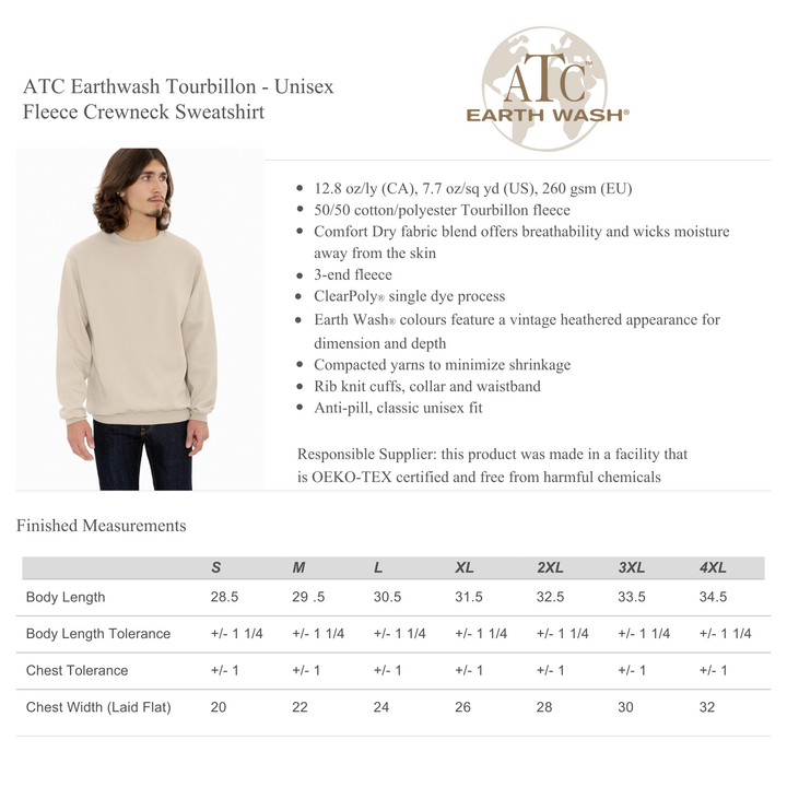 Custom Design Crewneck Sweater (ATC-Earthwash)