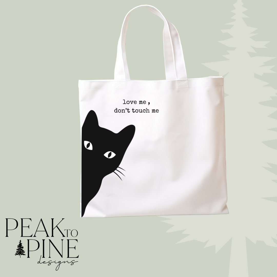 Funny humour cat cats lover reusable canvas tote shopping bag