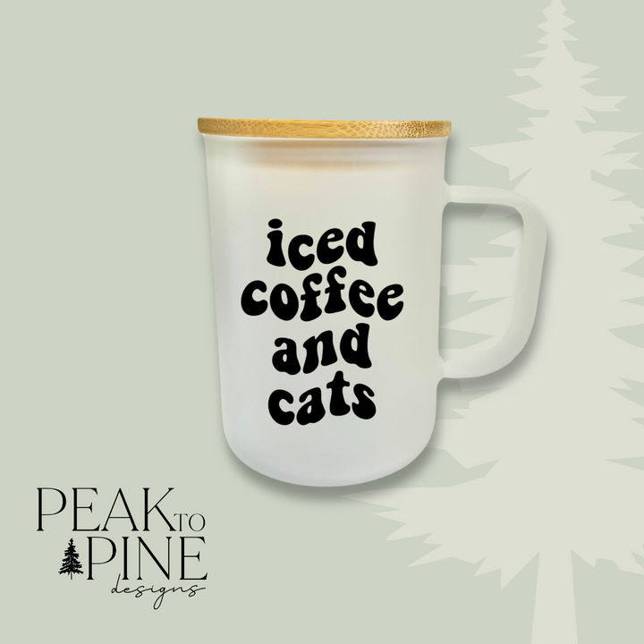 Iced Coffee & Cats - Glass Mug