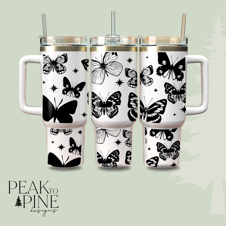 Black Butterflies - 40oz Tumbler