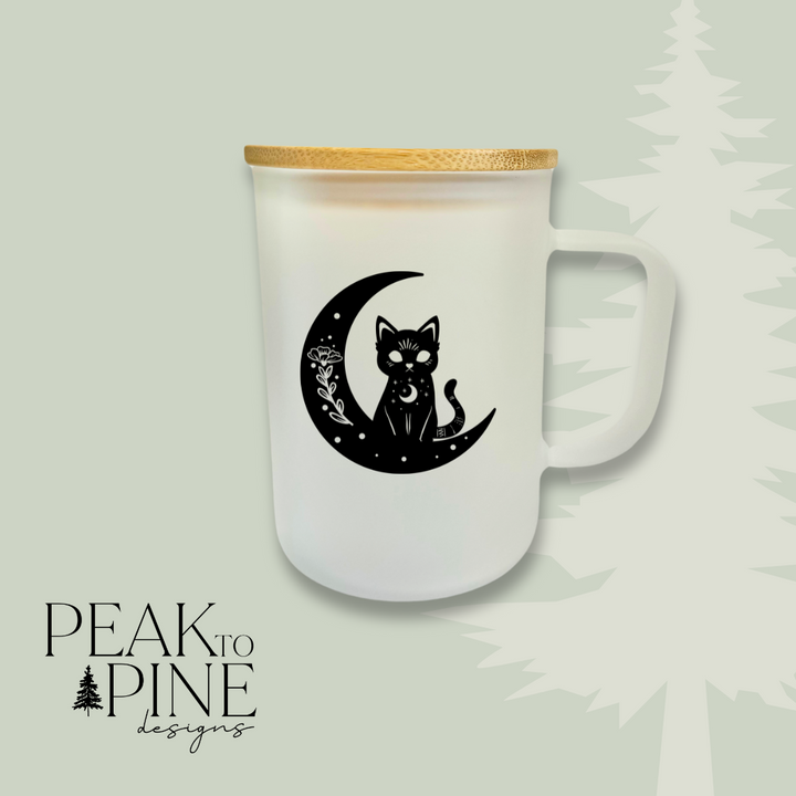 Cat On Moon - Glass Mug