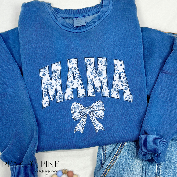Mama Floral Bow - Sweatshirt