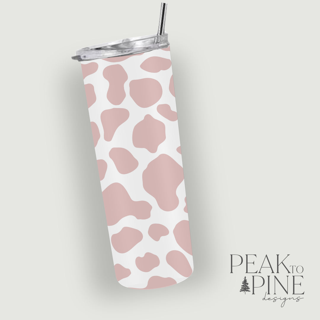 Pink Cow Print - 20oz Tumbler