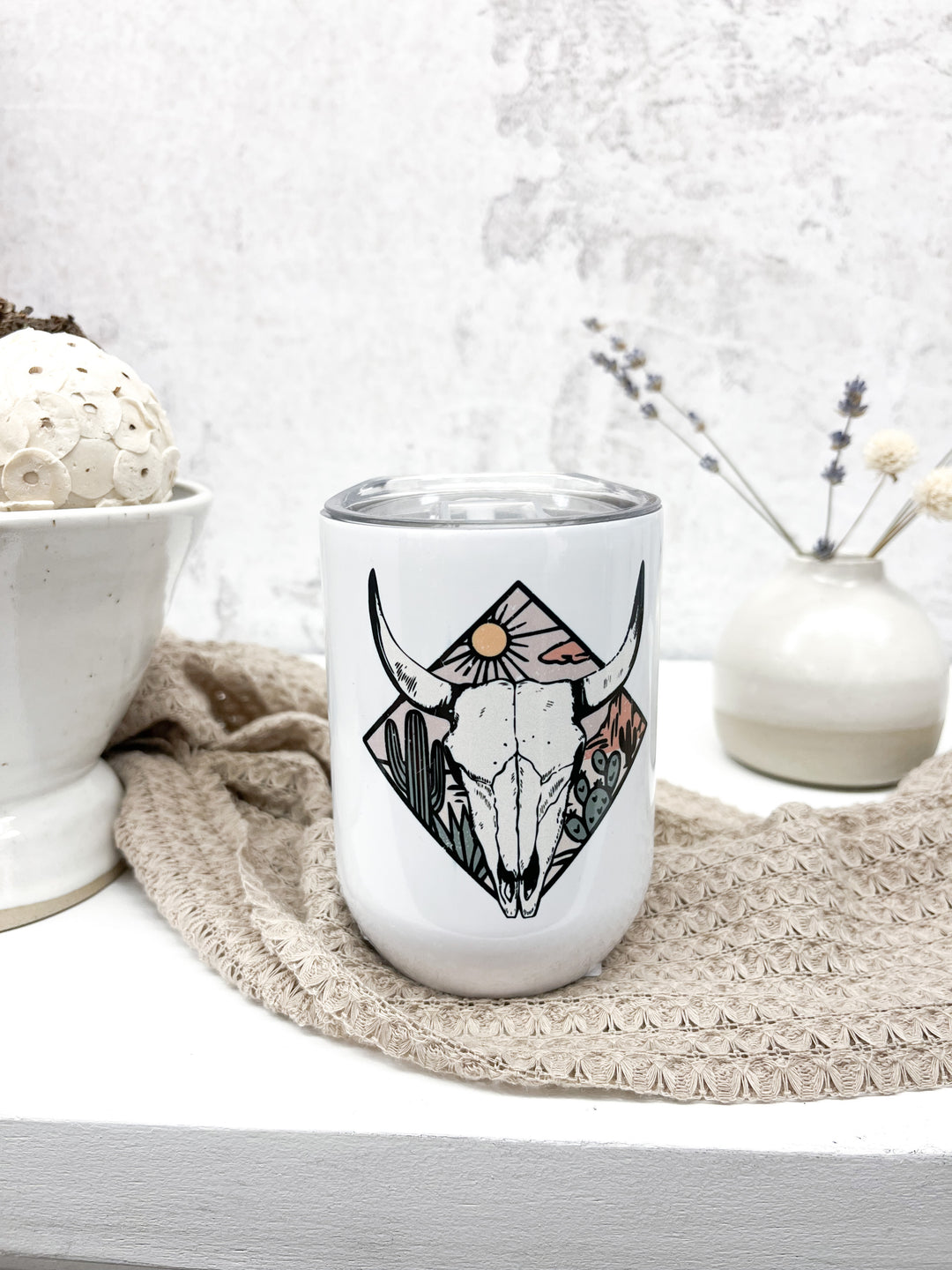 Boho Skull - Wine Tumbler