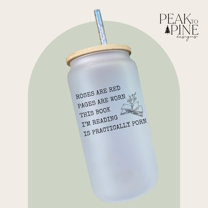 funny book lovers adult humour poem glass cup with lid