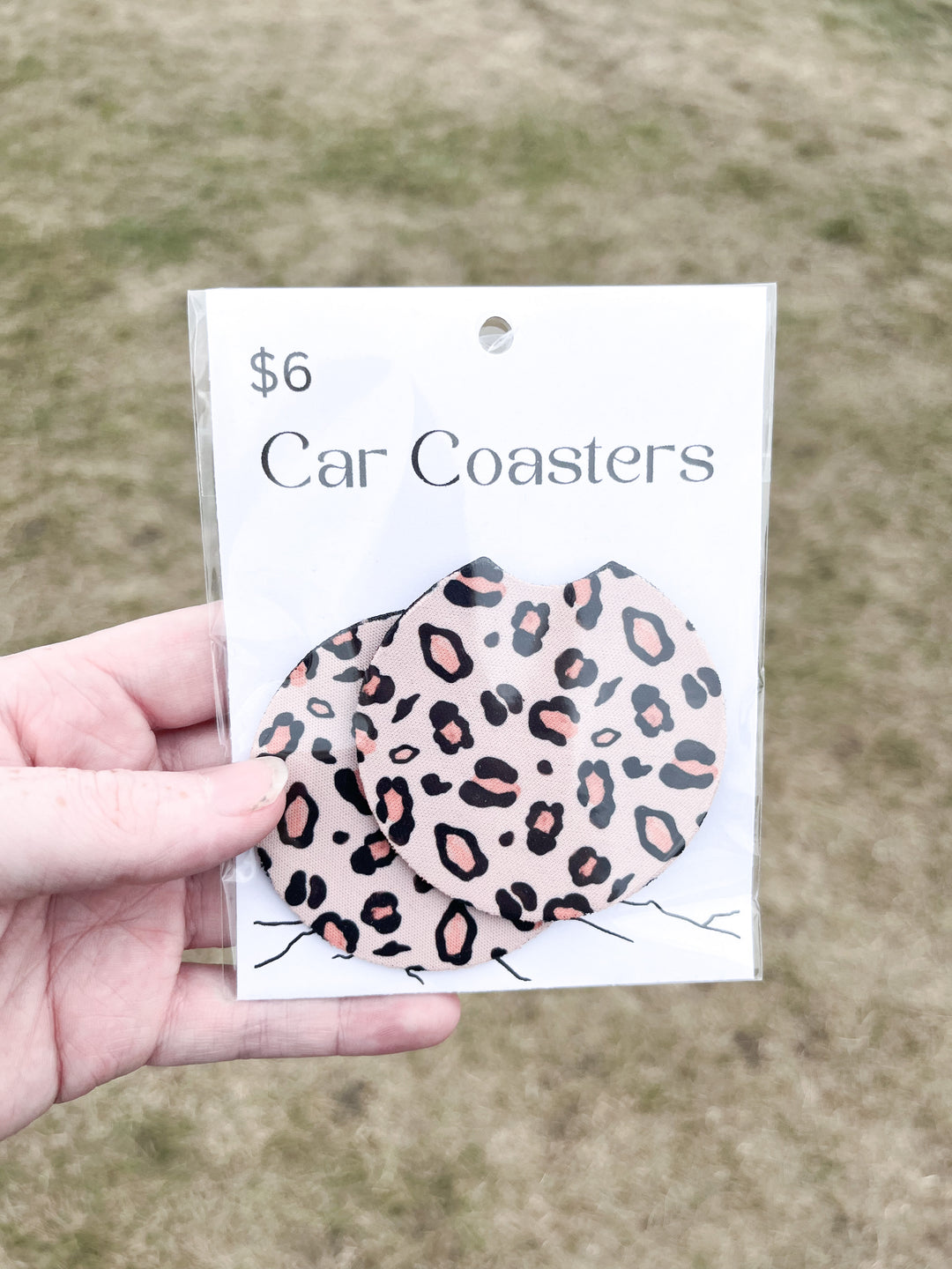 Tan Leopard - Car Coasters