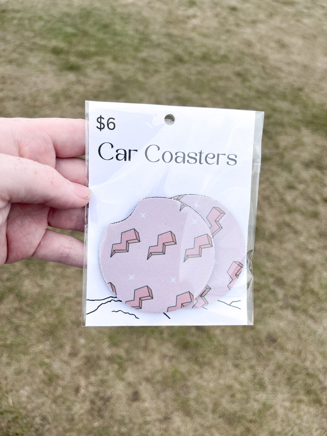 Pink Lightning - Car Coasters