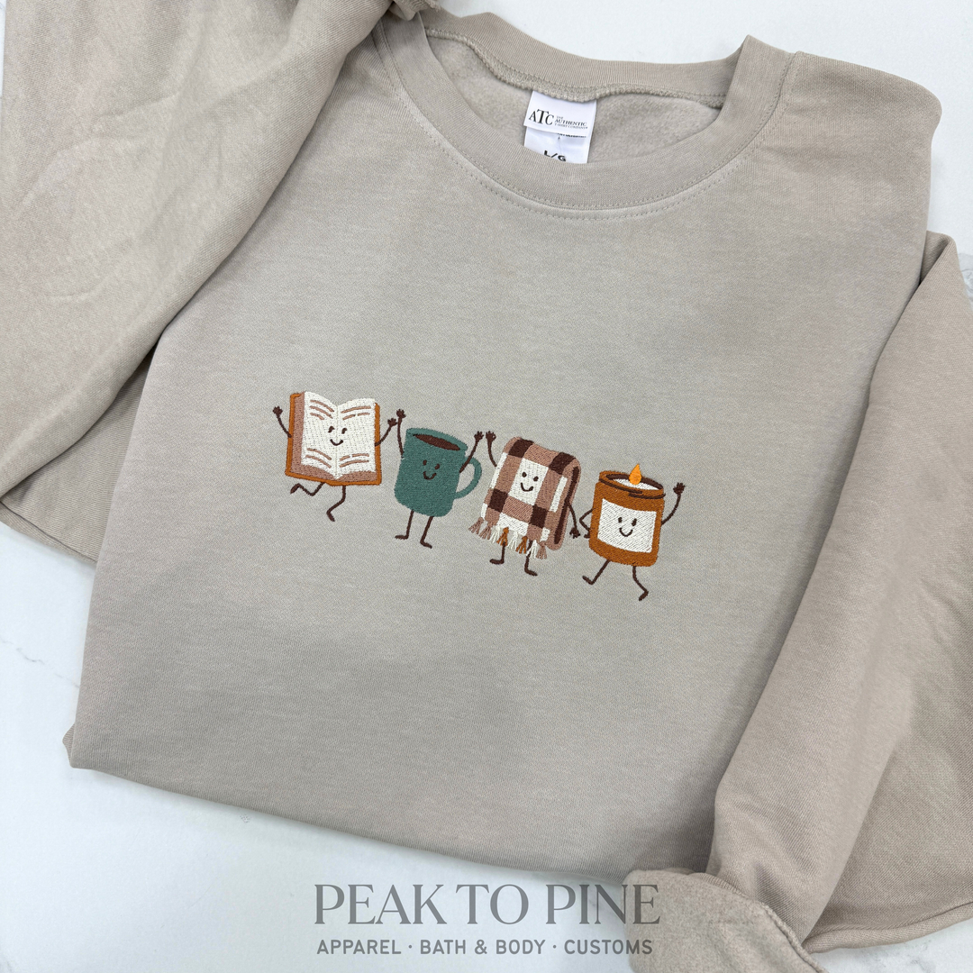 Cozy Autumn Vibes Embroidered Sweatshirt