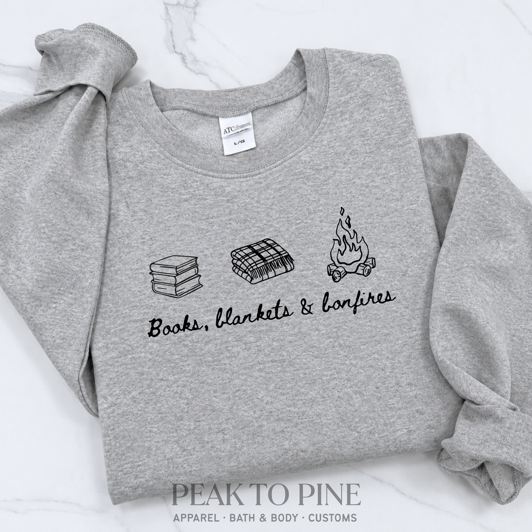 Books, blankets & bonfires Sweatshirt