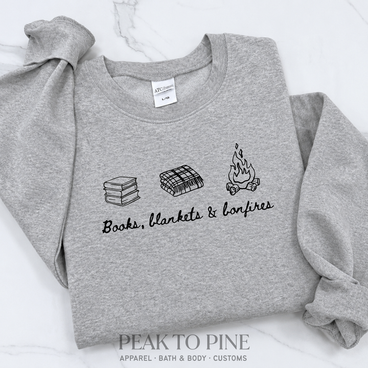 Books, blankets & bonfires Sweatshirt