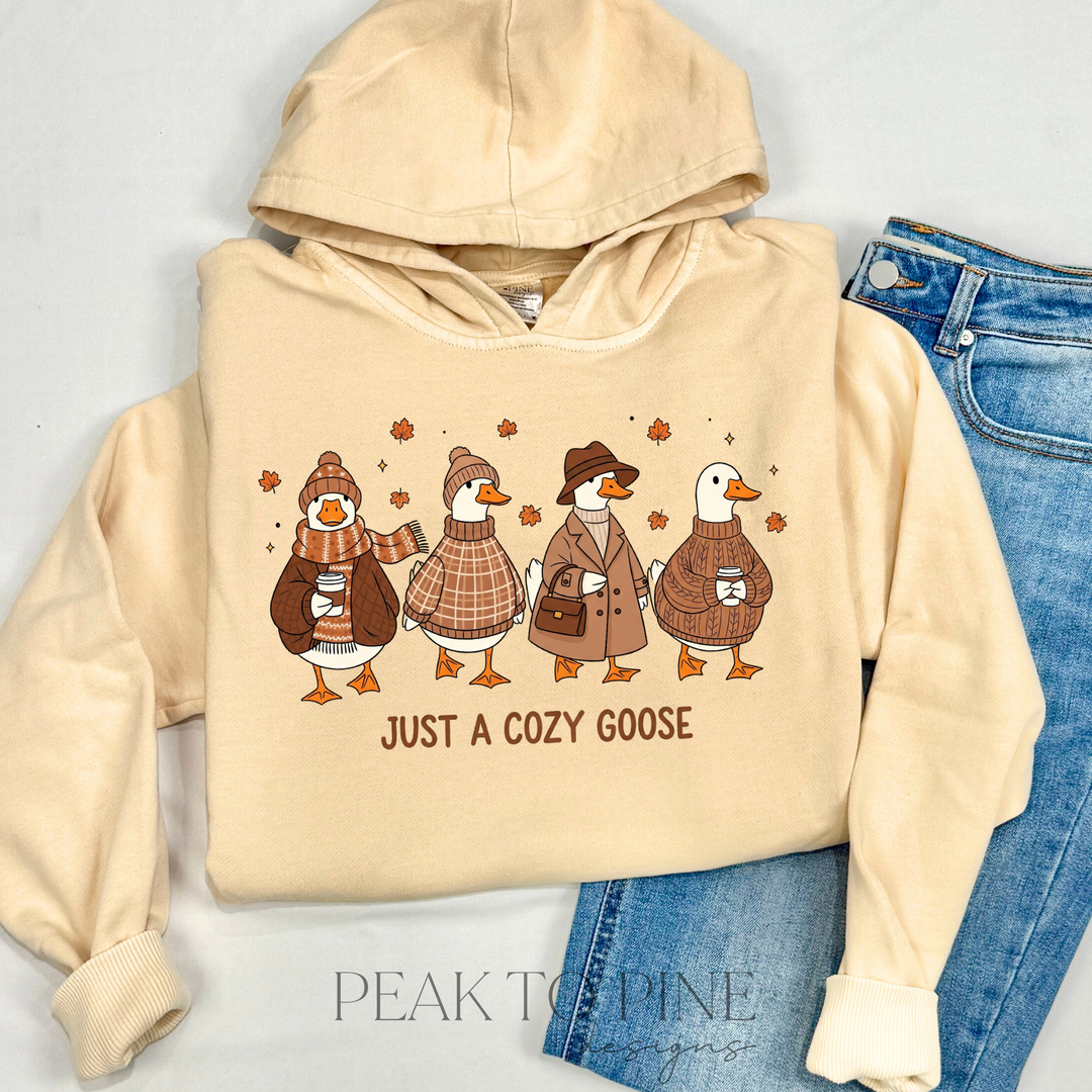 cute autumn fall cozy goose high quality printed design sweatshirt hoodie crewneck
