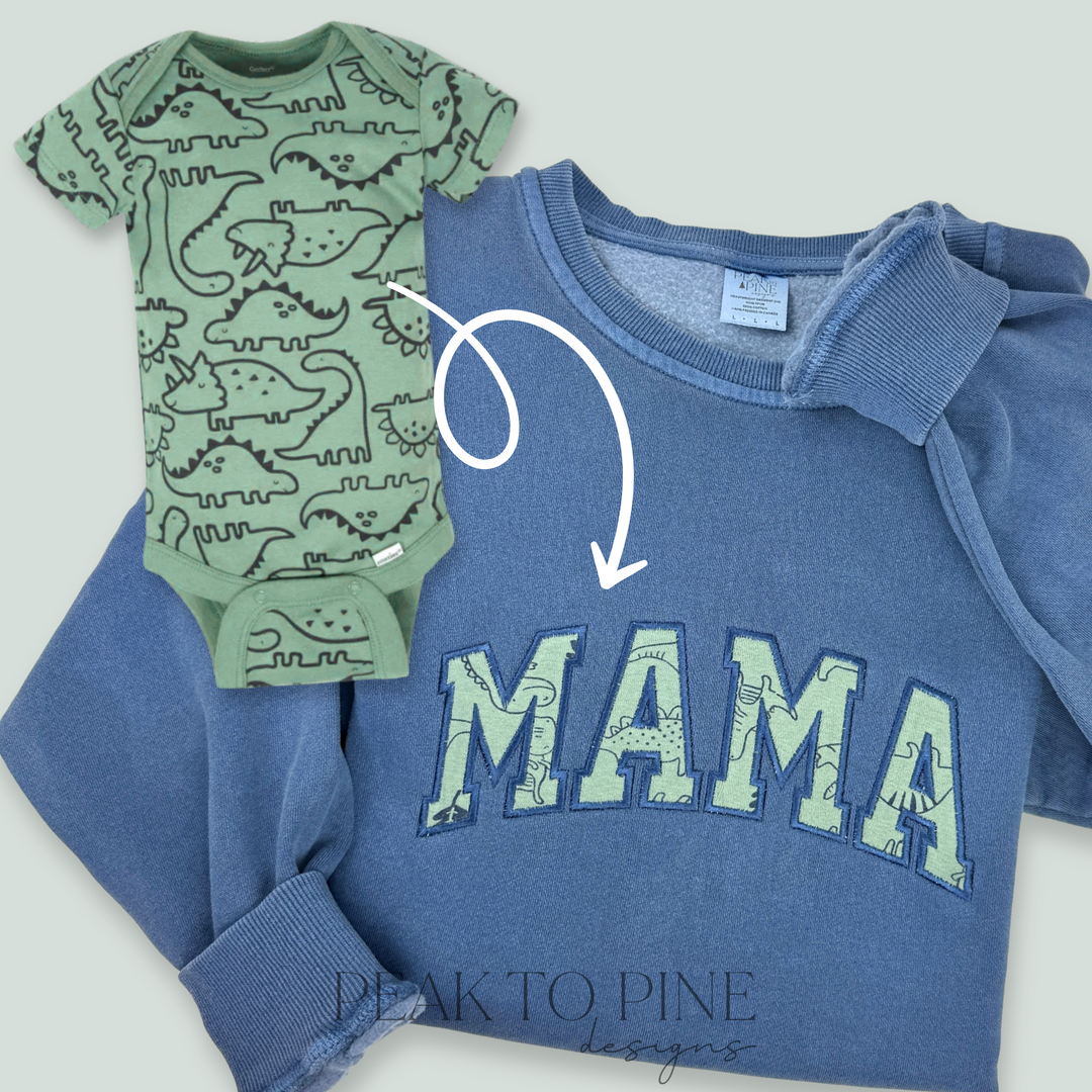 cute baby ones sleeper blanket keepsake embroidered mama monogram marquee sweatshirt hoodie crewneck custom made gift for mom mothers day