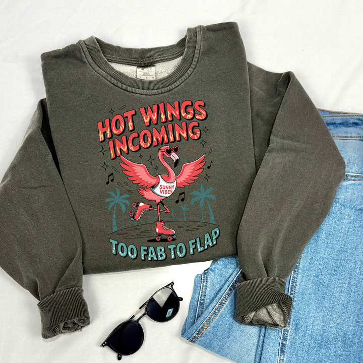 flamingo rollerblades summer time custom made high quality printed crewneck hoodie sweatshirt