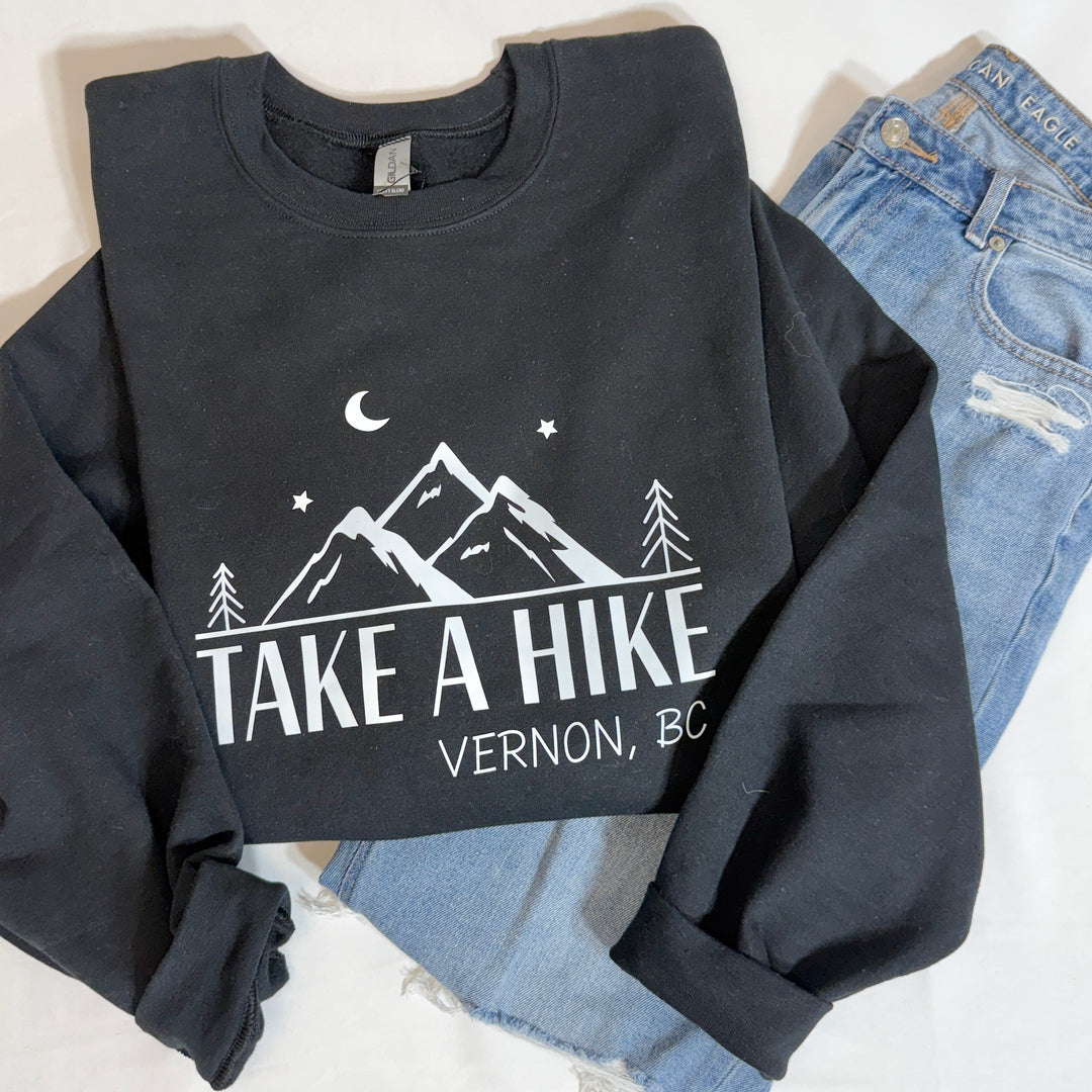 camping adventure take a hike high quality printed sweatshirt hoodie crewneck